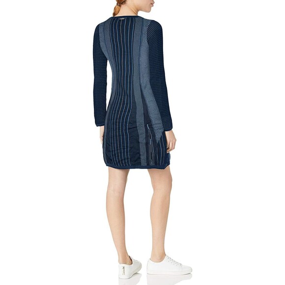 New Womens NWT PrAna S Whitley Blue Dark Cobal Sweater Dress Organic Cotton Knit - Picture 1 of 11